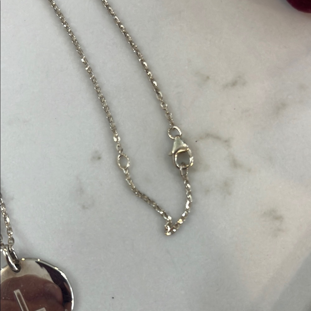 Silver Initial”L” Pendant Necklace - Picture 2 of 6